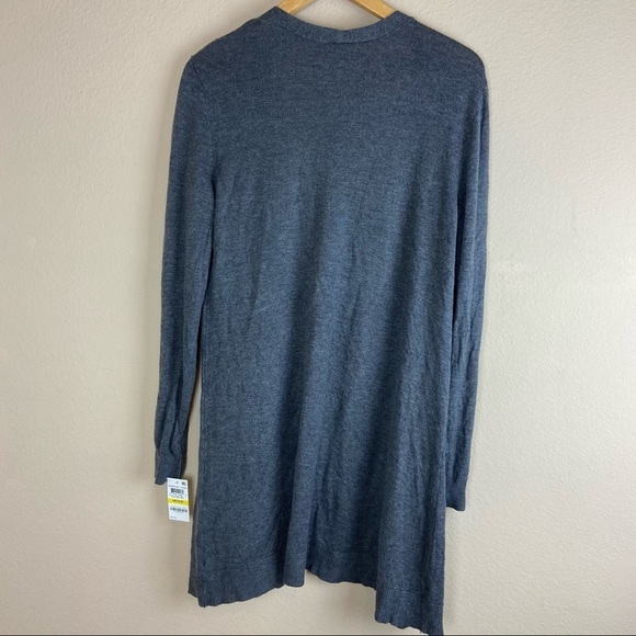 Maison Jules Womens Gray Pocketed Long Sleeve Open Cardigan Sweater - Picture 3 of 6